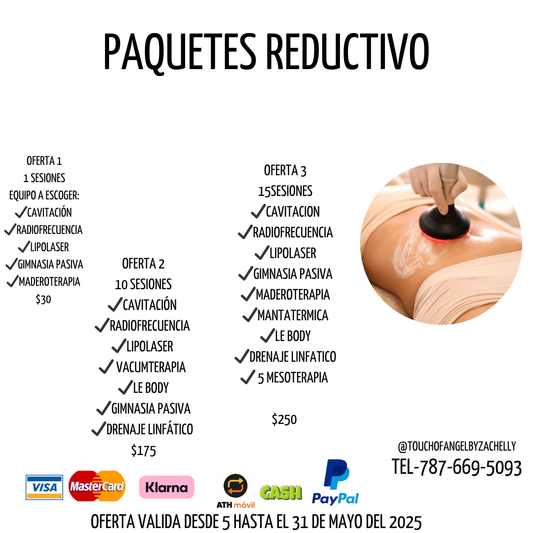 Tratamientos Reductivos Corporal 1 sesión